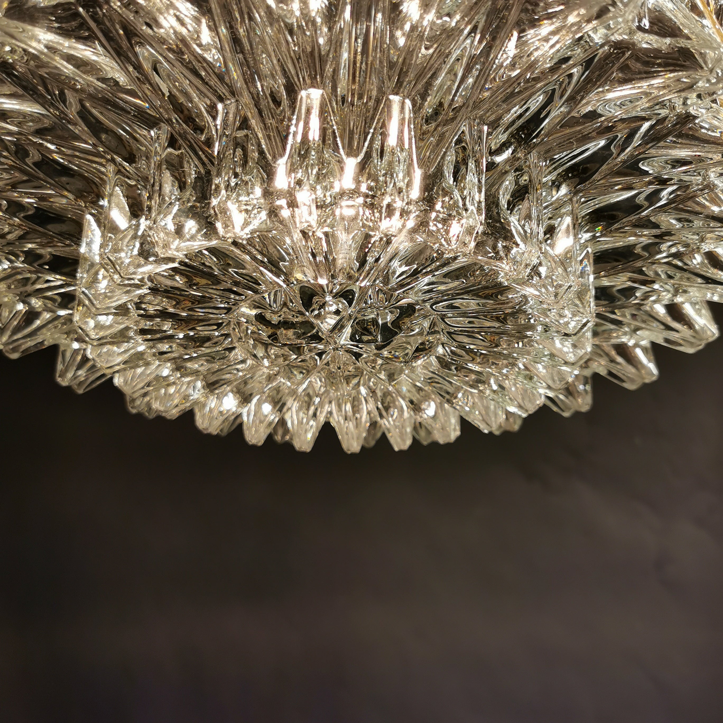 Original Glashütte Limburg Kristall Pendelleuchte aus den 60er Jahren 0015