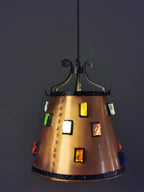 Kupfer Pendelleuchte 60er 70er 0014