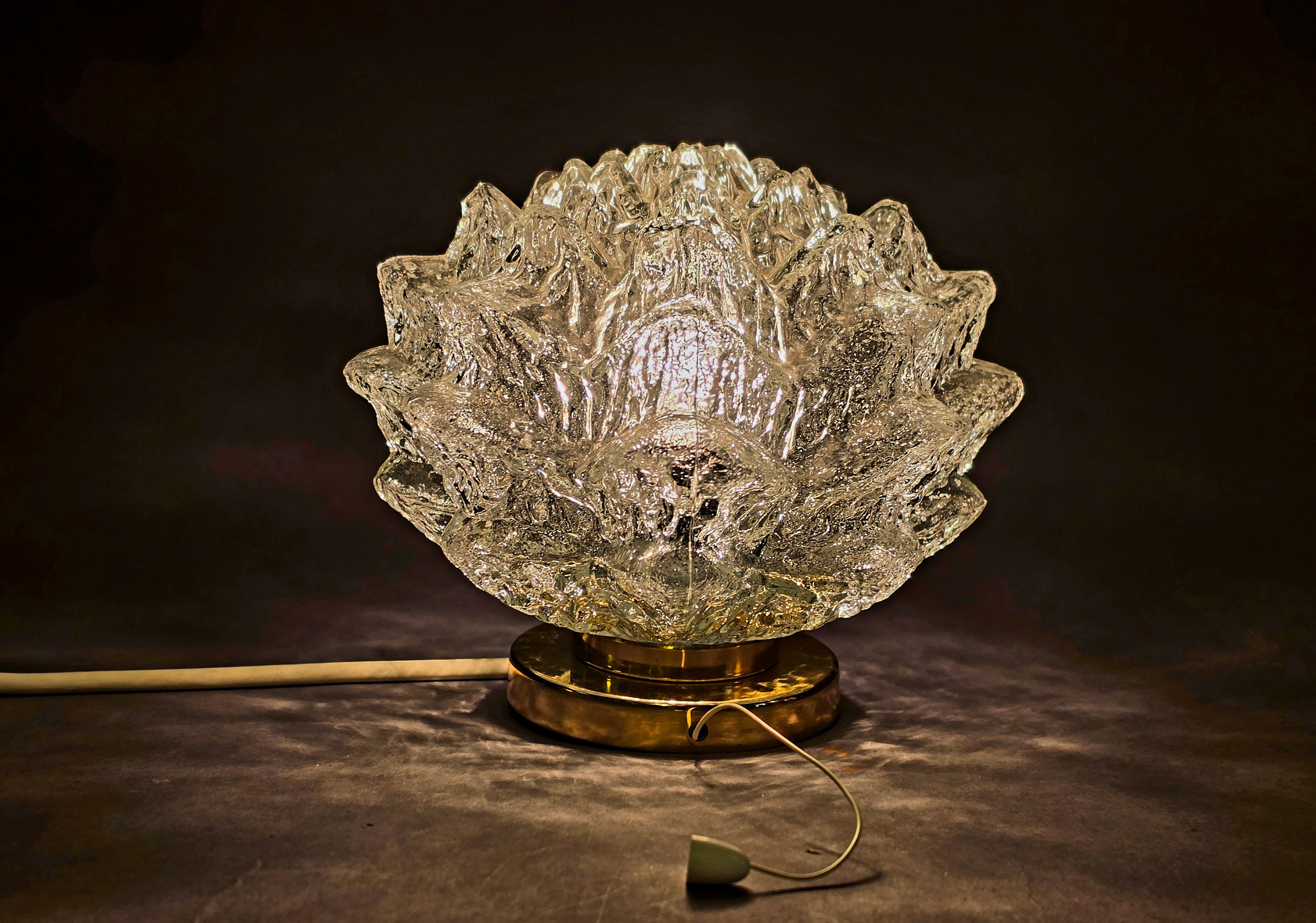 60er 70er Jahre bubleglas eisglas Wandleuchte, Wandlampe 0017