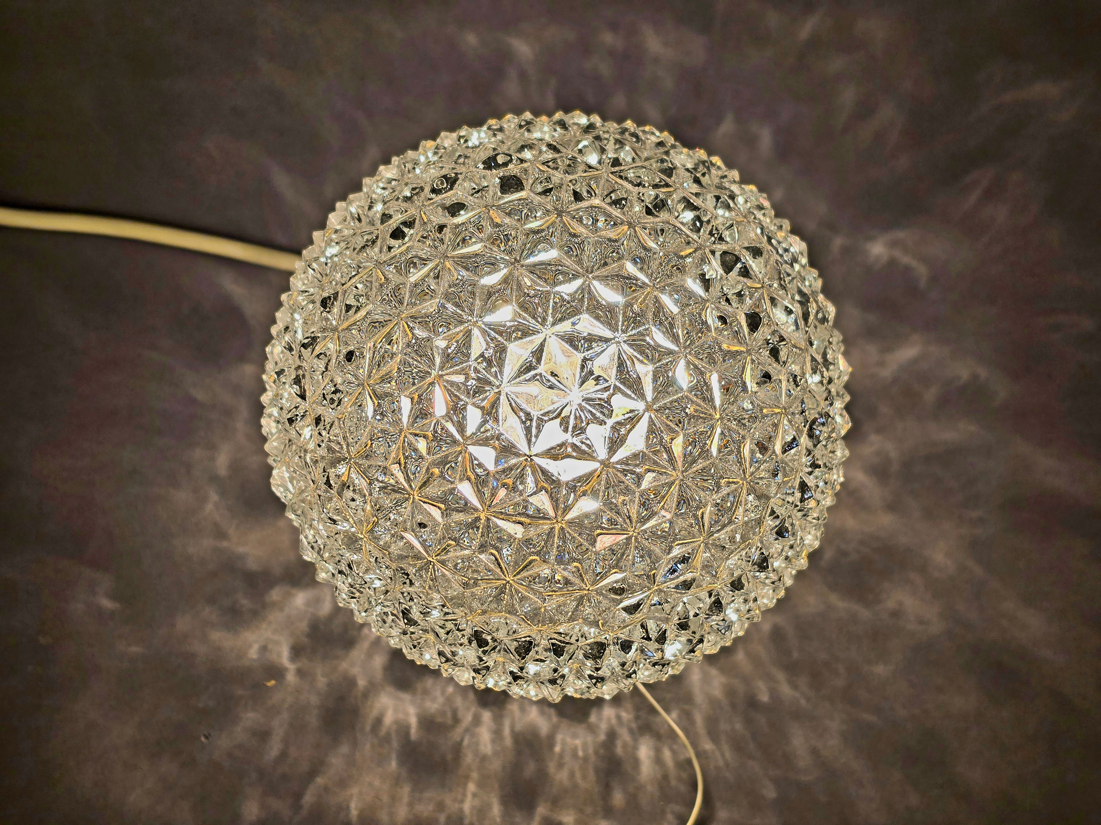 Original 60er Strukturglas Wandleuchte 0062