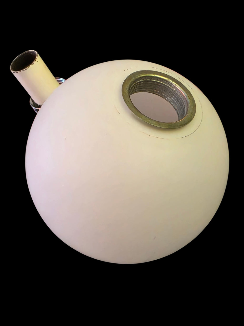 Original Rote Space-Age Doppelwandleuchte mit opalweißen Glaskugeln aus den  60er -70er-Jahren von Max Bill für Temde 0065