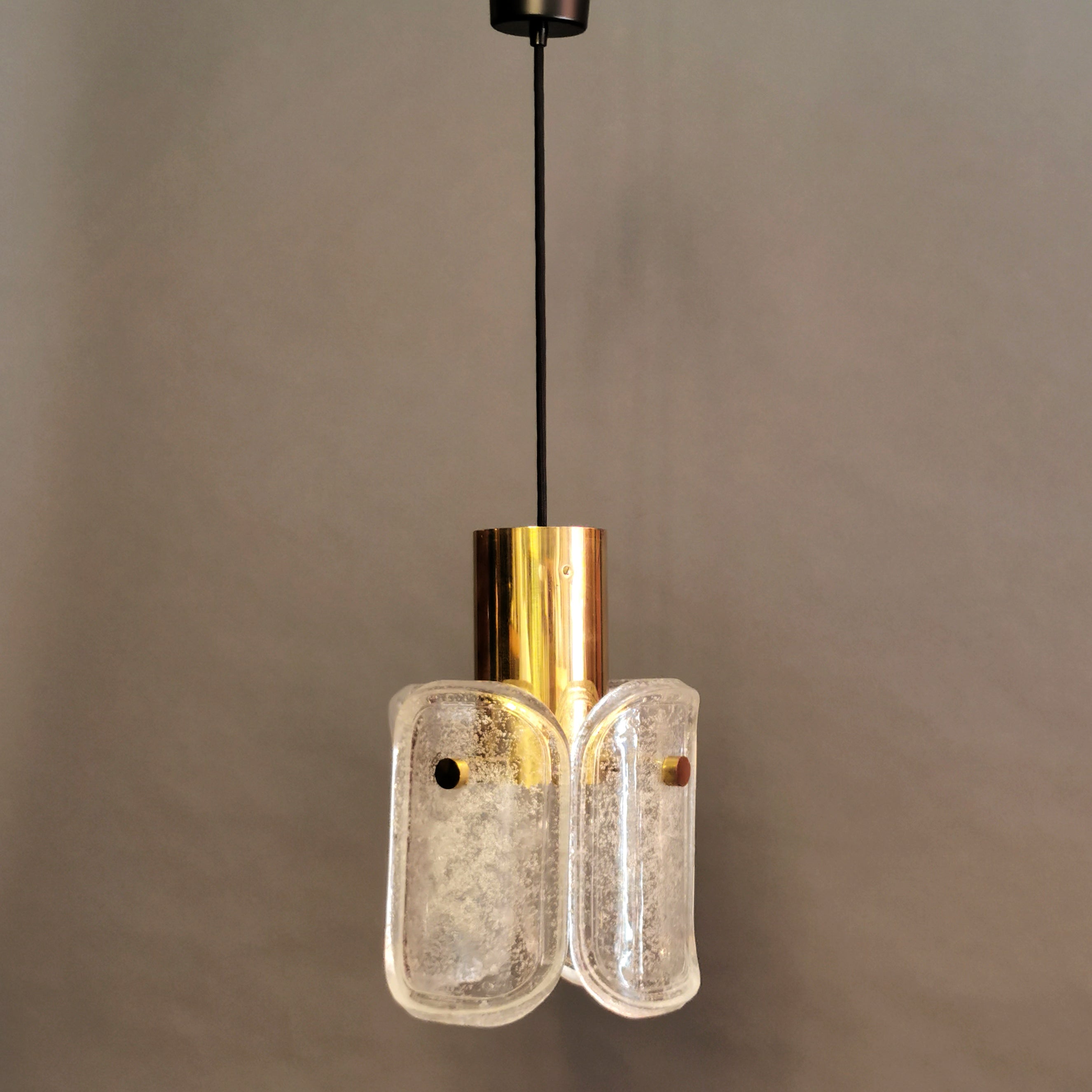 Original 60er Hängeleuchte Glashütte Limburg, 0037