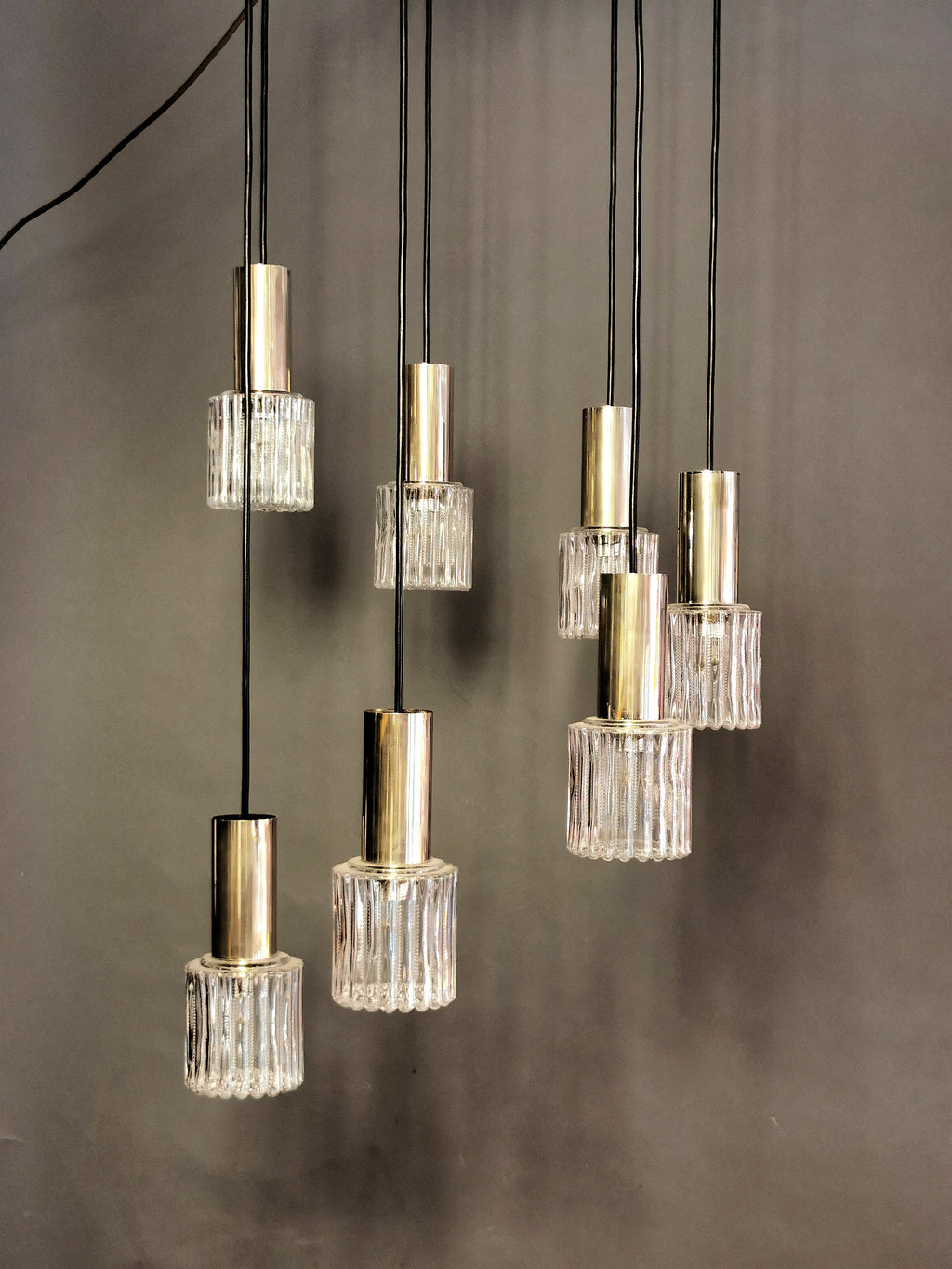 Original Vintage Pendelleuchte Kaskadenlampe 60er Jahre 0056