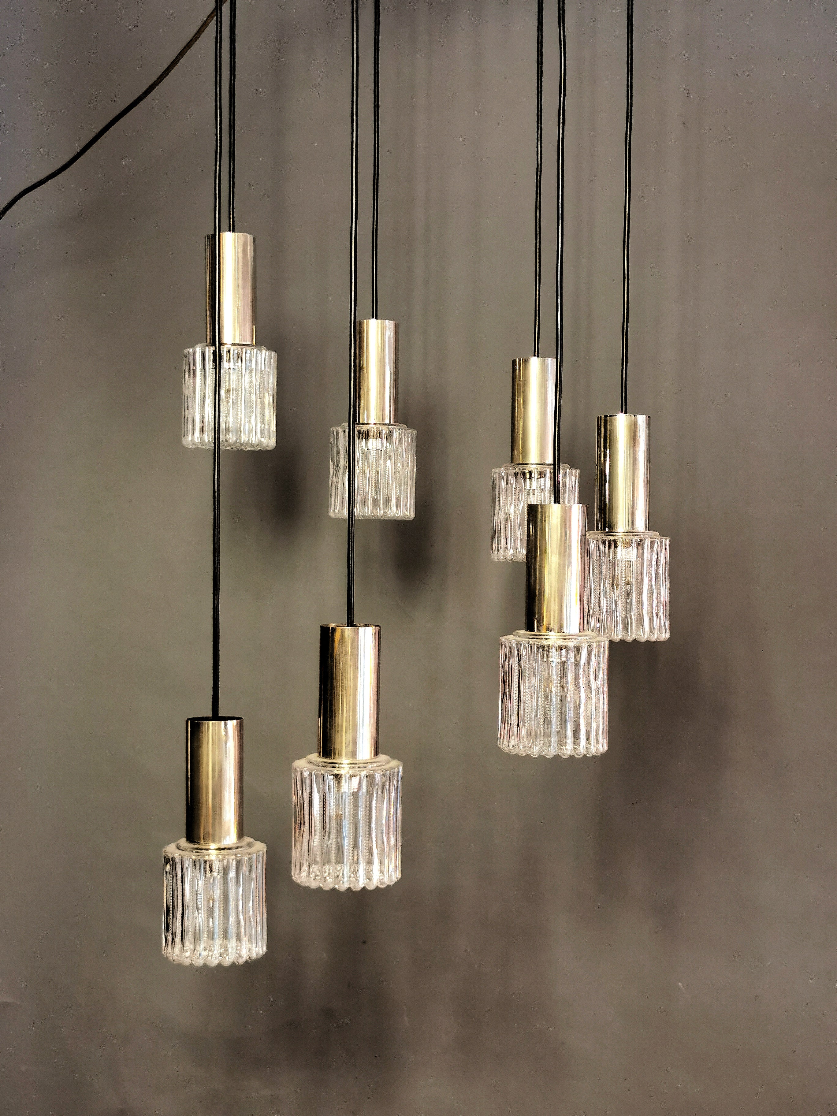 Original Vintage Pendelleuchte Kaskadenlampe 60er Jahre 0056