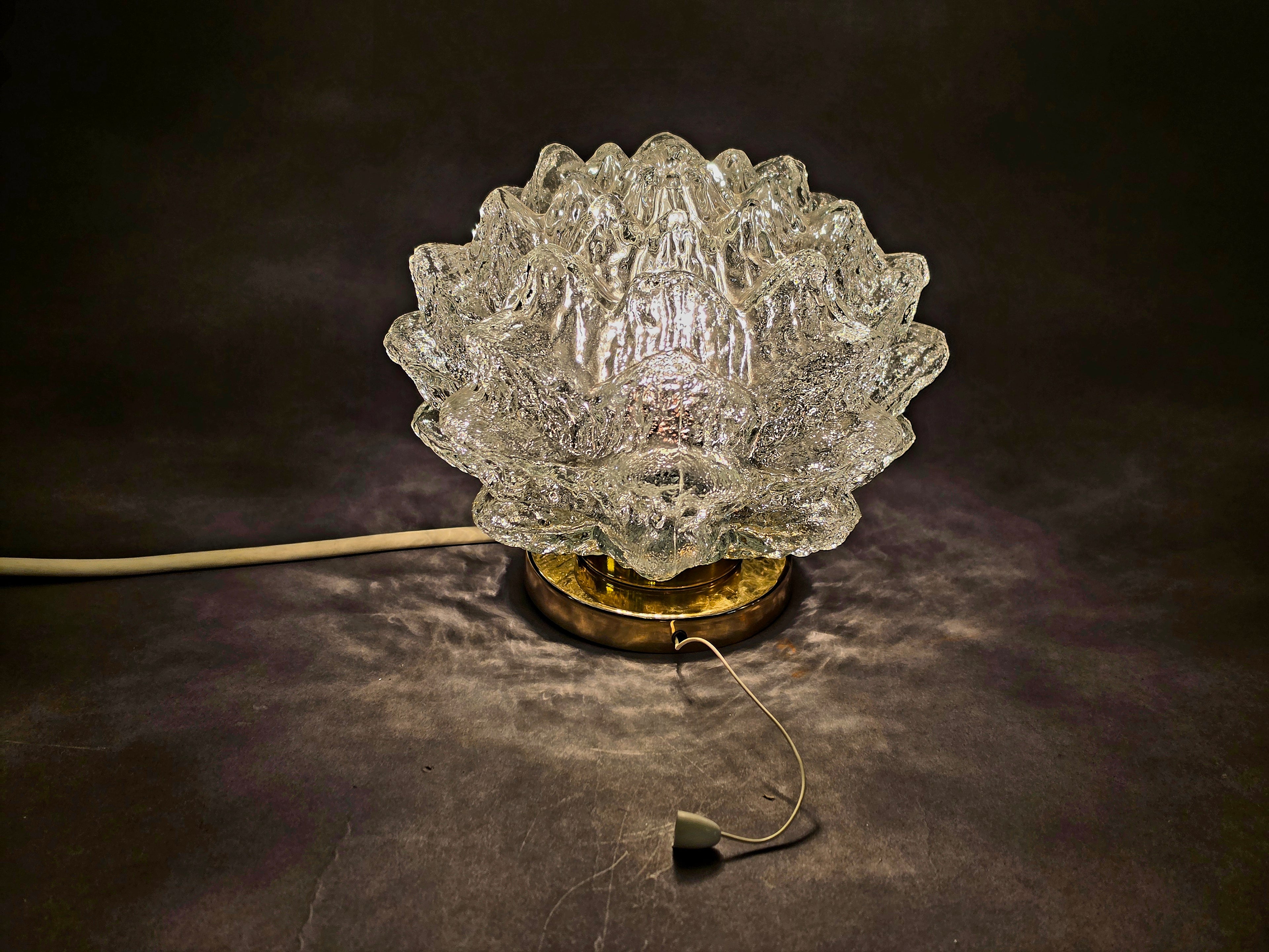60er 70er Jahre bubleglas eisglas Wandleuchte, Wandlampe 0017