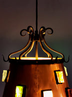 Kupfer Pendelleuchte 60er 70er 0014