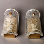 Original 60er Jahre Limburger Eisglas Wandleuchte 0036