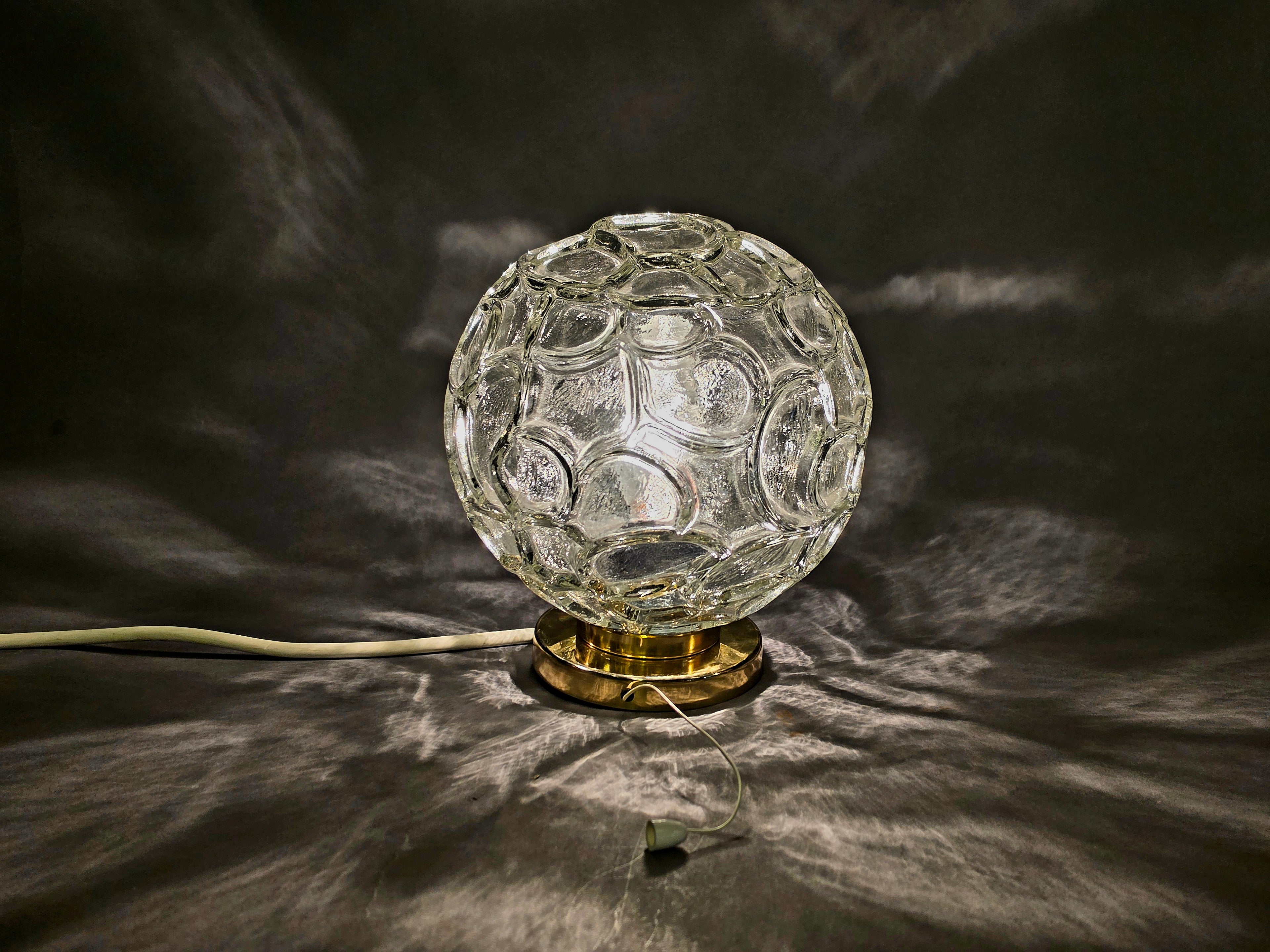 Original 60er Strukturglas Wandleuchte 0061