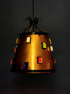 Kupfer Pendelleuchte 60er 70er 0014