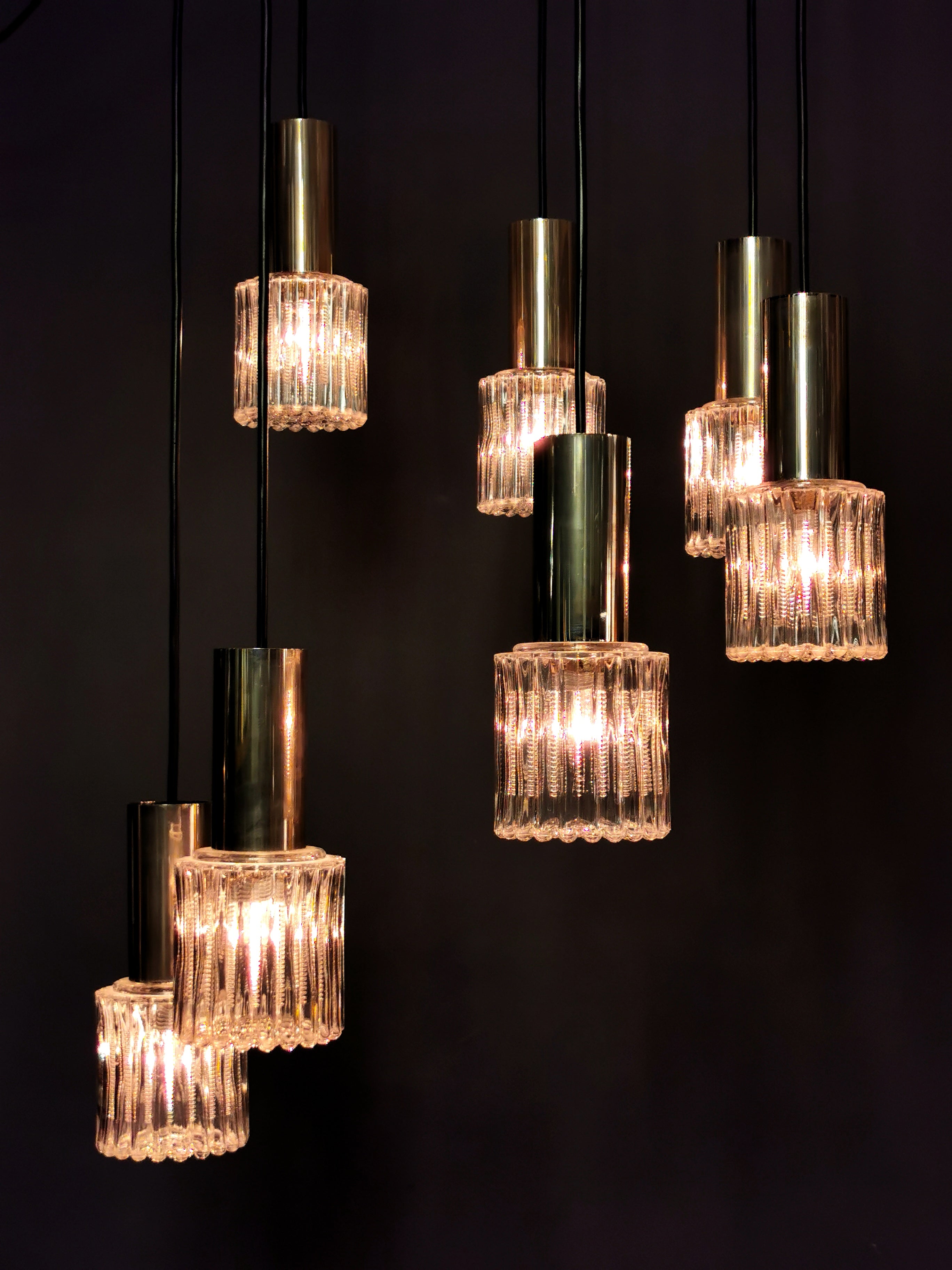 Original Vintage Pendelleuchte Kaskadenlampe 60er Jahre 0056