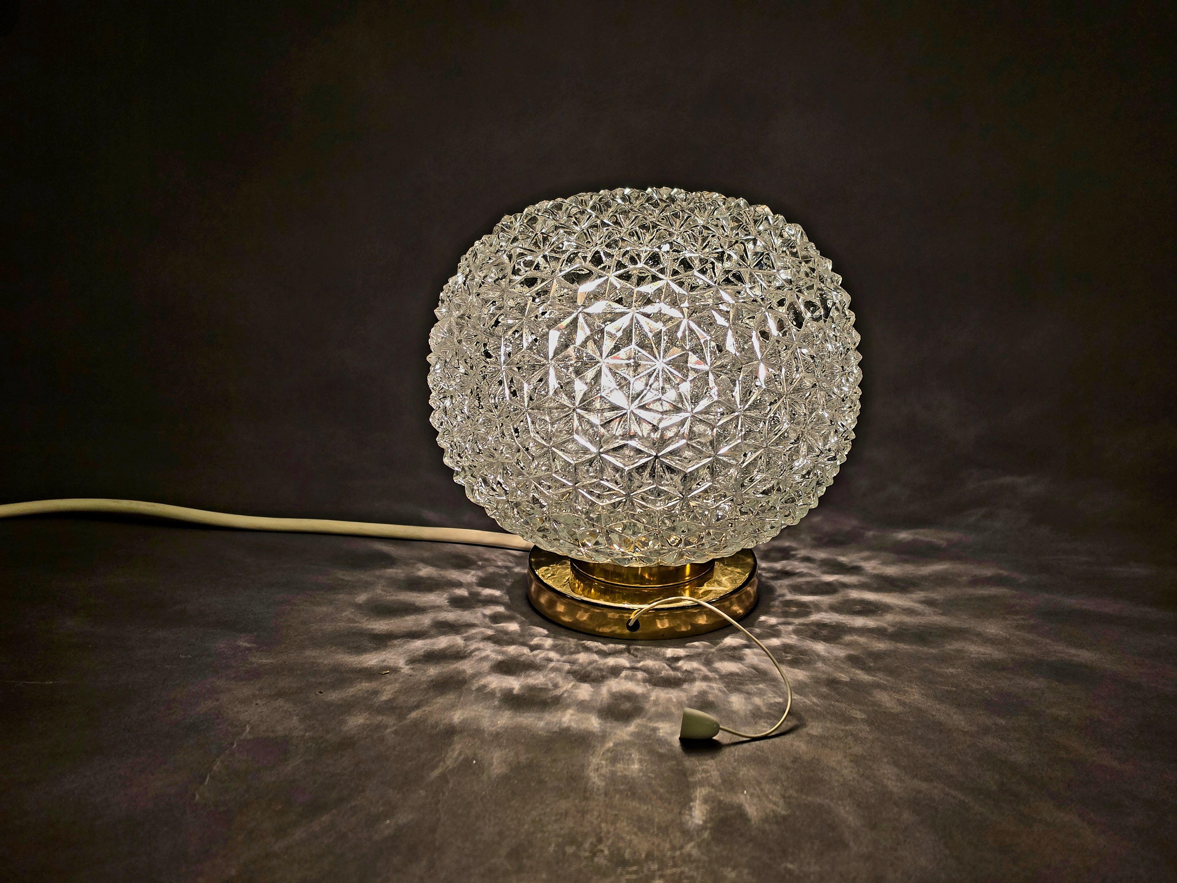 Original 60er Strukturglas Wandleuchte 0062